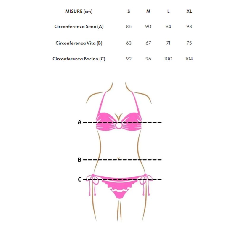 ACQUADICOCCO - Γυναικείο Μαγιό Σετ με Τσαντάκι Bikini Americano Ciondolo Felce